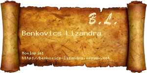 Benkovics Lizandra névjegykártya